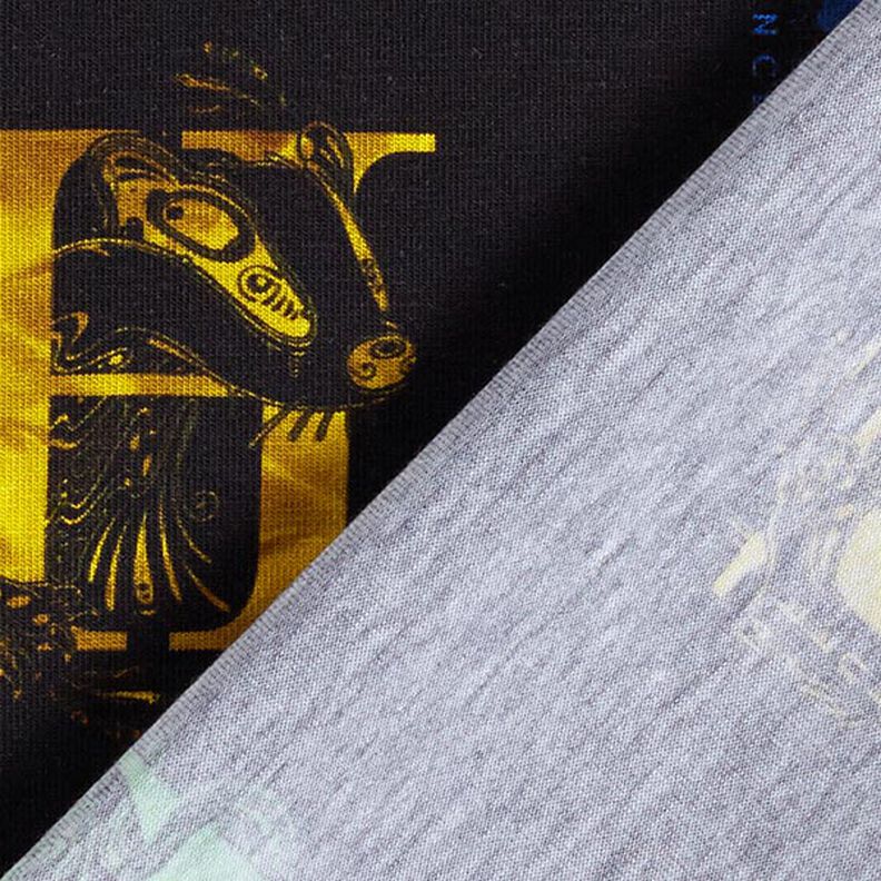 Katoenjersey Licentiestof Harry Potter, initialen en heraldische dieren | Warner Bros. – zwart,  image number 4