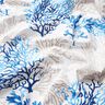 Katoenen stof Cretonne grote koralen – wit/blauw,  thumbnail number 2