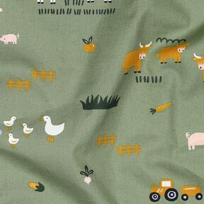 Katoenpopeline Boerderijdieren | Poppy Fabrics – pijn, 