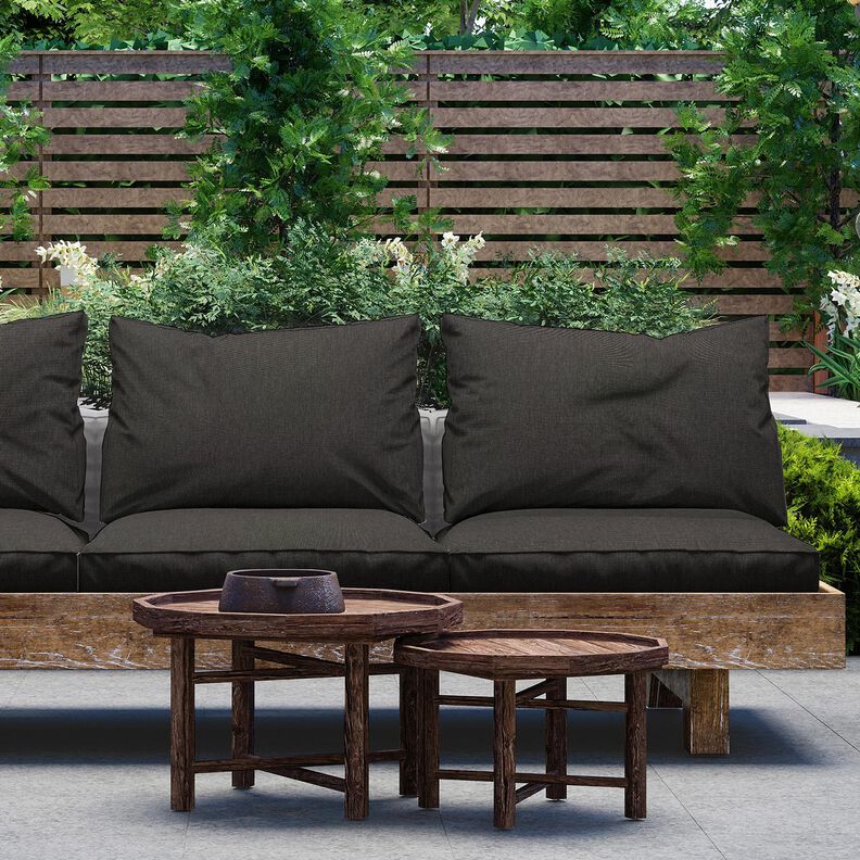 Outdoorstof Canvas Fijne structuur – zwart, image number 5