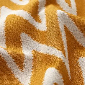 Outdoorstof jacquard Ikat patroon – mosterd, 