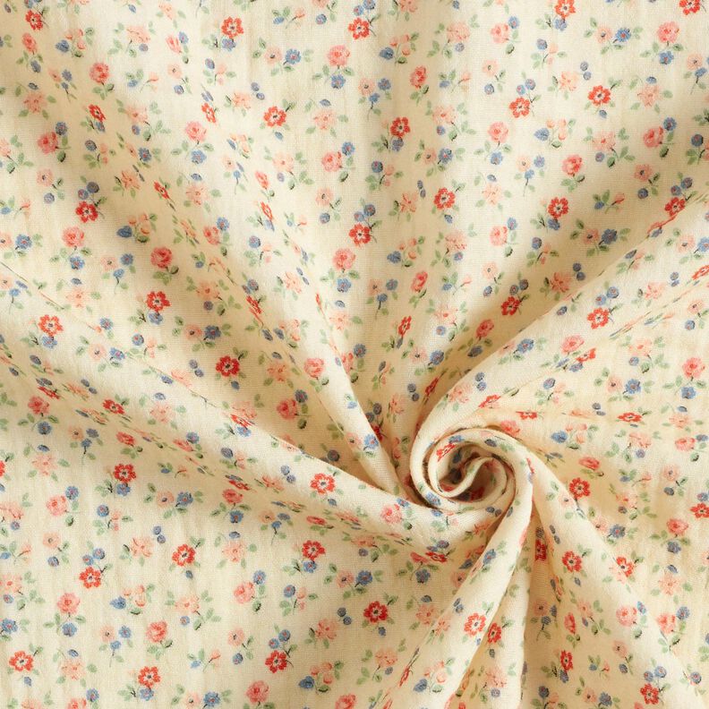 Mousseline/dubbel gehaakte stoffen romantische bloemen | Poppy Fabrics – lichtbeige,  image number 3