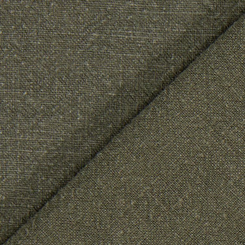Ramie Linnen stof stone washed, zware kwaliteit – donkergrenen, image number 3