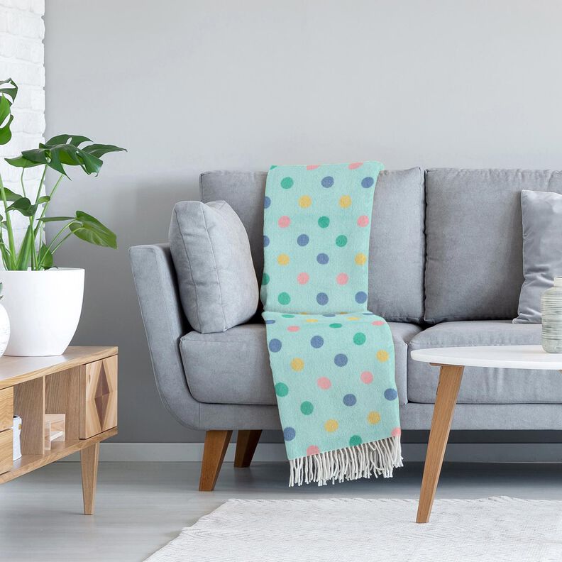 Gezellige fleece kleurrijke stippen – mint, image number 5