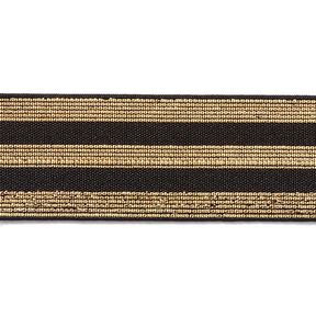 Gestreepte elastiek [40 mm] – zwart/goud, 