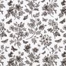 Viscosestof Bloemen en vlinders – wit/zwart,  thumbnail number 1