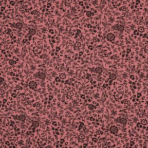 Mousseline/dubbel gehaakte stoffen tweekleurige bloemen  | Poppy Fabrics – donker oudroze/zwart, 