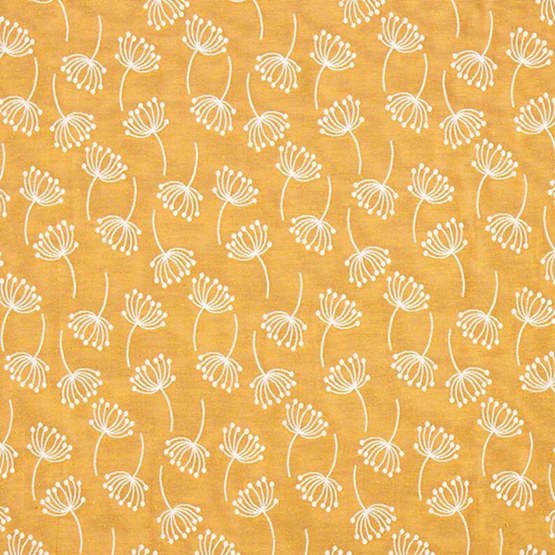 Meubelstof jacquard paardenbloemen – mosterd,  image number 1