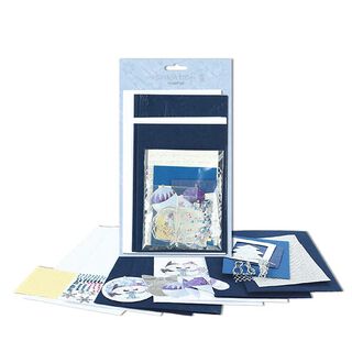 Kaarten-knutselset Kerstmis  – blauw, 