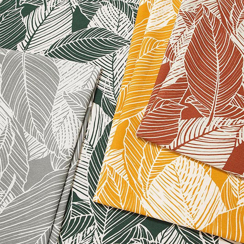 Decostof Canvas Grote bladeren – currygeel, image number 5