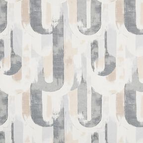 Decostof Half panama artistieke bogen – lichtbeige/grijs, 
