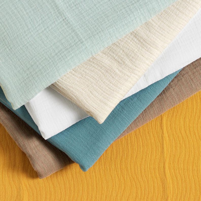 Linnen-katoen-mix Jacquard Golvenmotief – wit,  image number 6