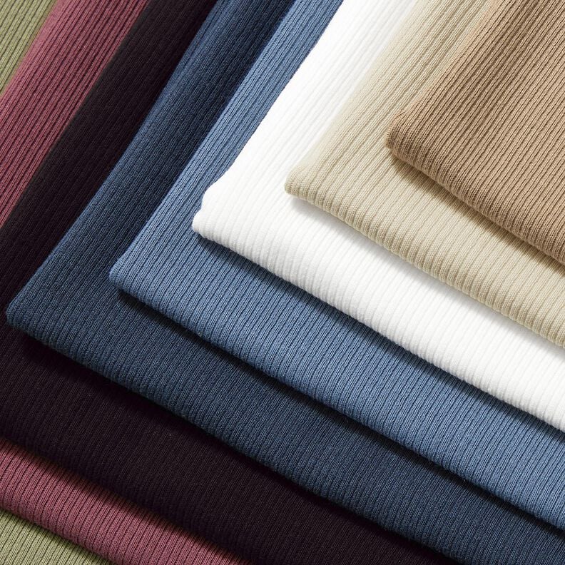 Ribjersey fijne 2-1-1-1 ribbels – licht kaki,  image number 6