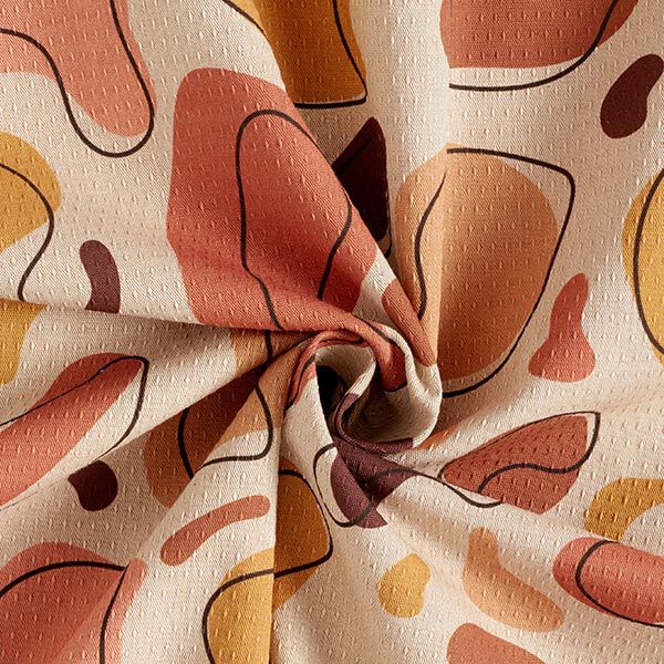 Decostof jacquard retro vormen gerecycled – donkerbruin/natuur, image number 3