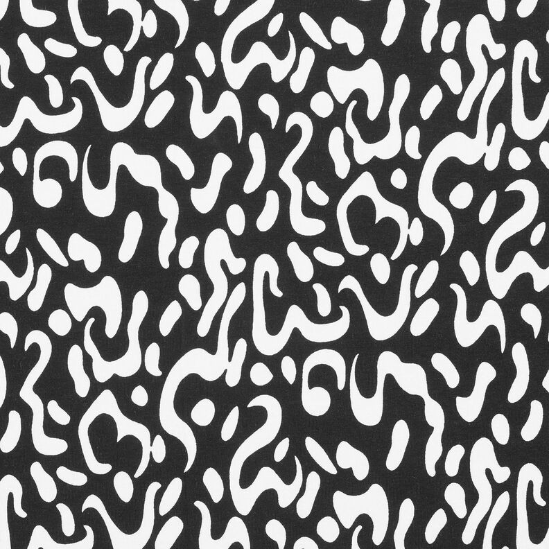 Viscose jersey abstract luipaardpatroon – zwart/wit,  image number 7