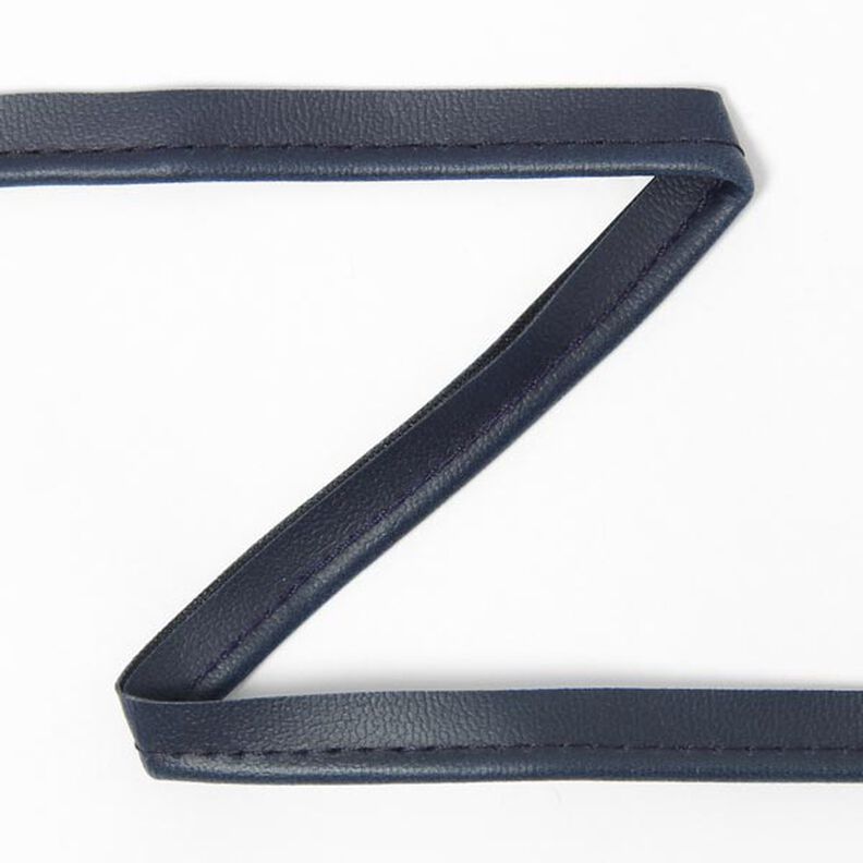 Paspelband van kunstleer - marineblauw,  image number 1