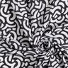 Viscosestof abstracte golvende lijnen – zwart/wit,  thumbnail number 3