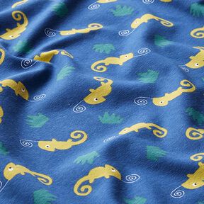 Katoenjersey Kameleon – jeansblauw/zachtgroen, 