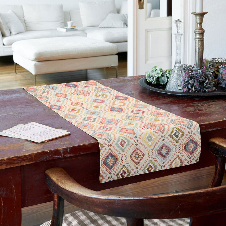 Decostof Jacquard Indiaas tapijt – lichtbeige,  image number 9