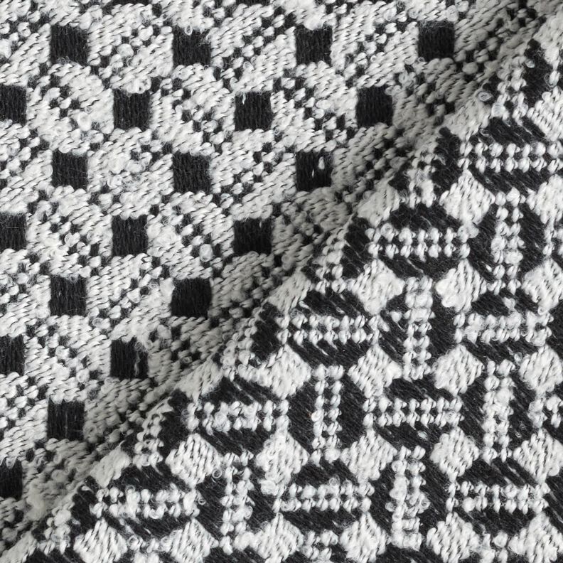Mantelstof ruitjes – wit/zwart, image number 5