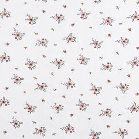 GOTS Katoenjersey verspreide bloemen | Poppy Fabrics – wit, 