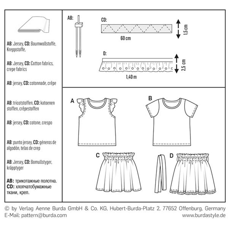 kindershirt / rok, Burda 9364,  image number 9