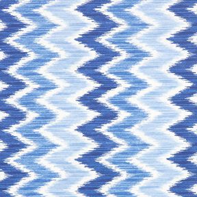 Gecoate katoen Ikatprint – blauw/wit, 