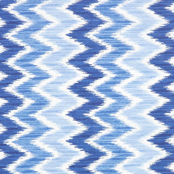Gecoate katoen Ikatprint – blauw/wit,  image number 1