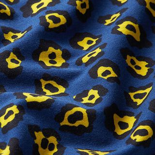 French Terry sommersweat Luipaard – marineblauw/zachtgroen, 
