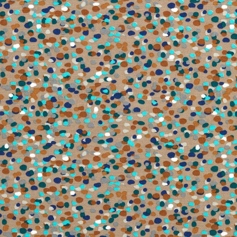 Katoenjersey Kleurrijke confetti – duingeel/blauwe spar,  image number 1