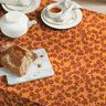 Katoenen stof Cretonne Bloemen op strepen – currygeel/purper,  thumbnail number 5