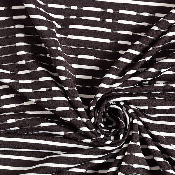 Lichte breistof opstaande strepen – zwart/wit,  image number 3