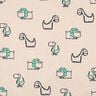Katoenflanel Brutale dinosaurussen | Poppy Fabrics – natuur/smaragdgroen,  thumbnail number 1