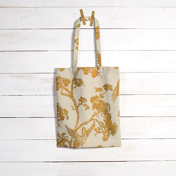 Decostof Canvas Chinese kraanvogel – beige/currygeel,  image number 8