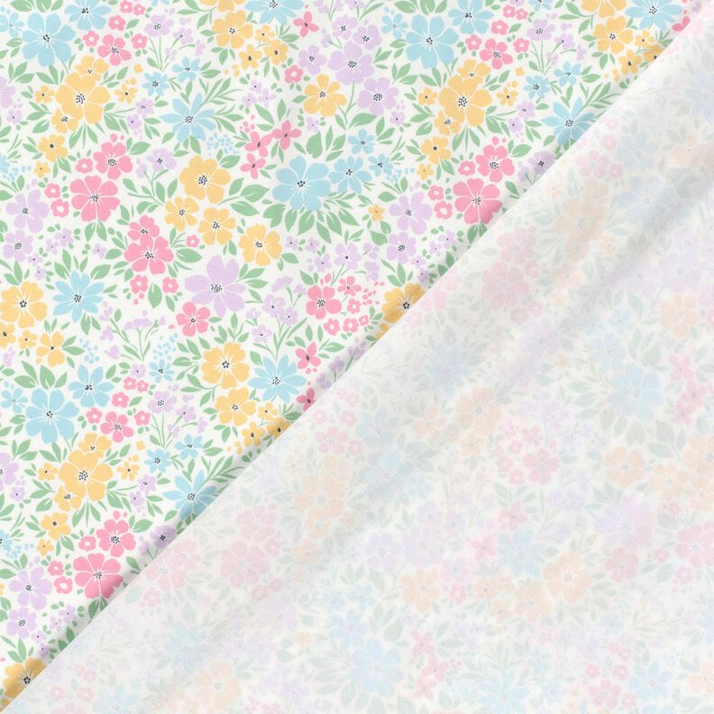 Katoenjersey Delicate bloemenweide – ivoor/pastellila,  image number 4