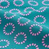 Gecoate katoen Kleurrijke cirkels – petroleum/pastelviolet,  thumbnail number 2