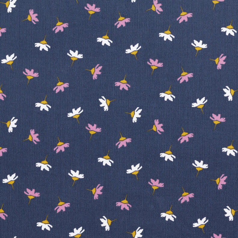 Babyrib kleine bloempjes – marineblauw,  image number 1