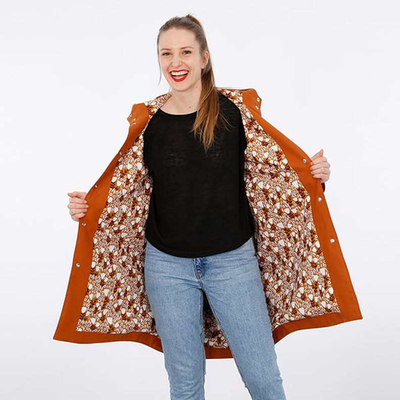 FRAU KARO - gevoerde parka met capuchon en opgestikte zakken, Studio Schnittreif | XS - XXL,  image number 3
