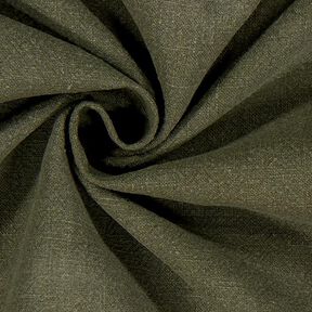 Linnen stof – voorgewassen – donkerolijf | Stofrestant 100cm, 
