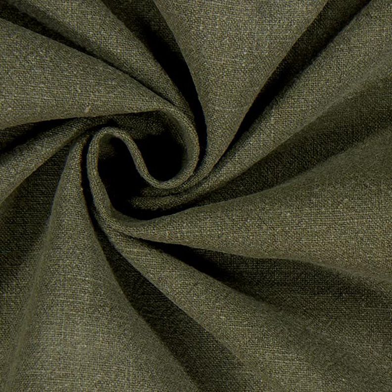 Linnen stof – voorgewassen – donkerolijf,  image number 2