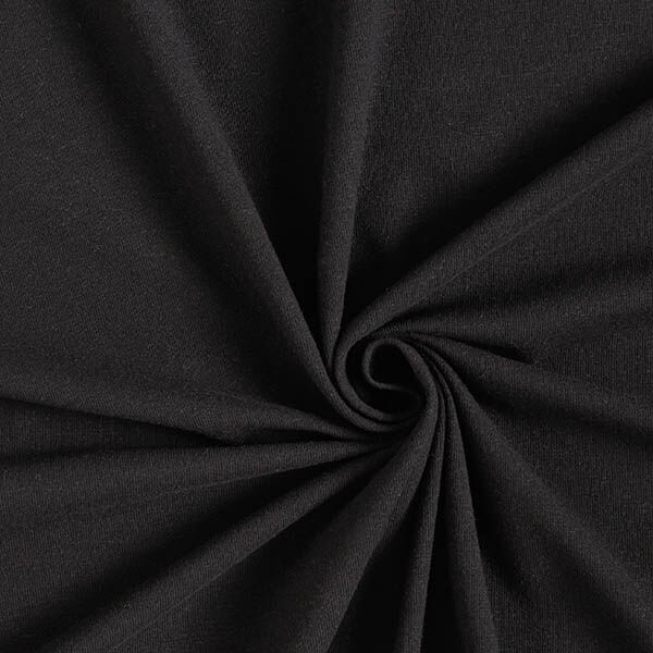 Jersey katoen-linnen-mix effen – zwart,  image number 1