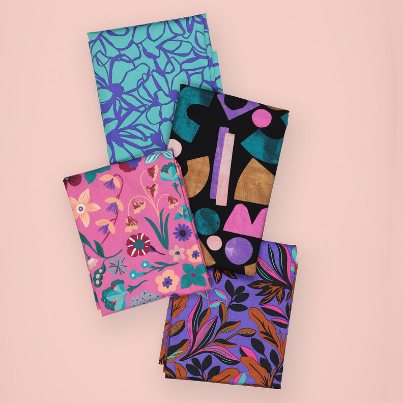 Katoensatijn Lush Leaves | Nerida Hansen – lila/brons,  image number 5