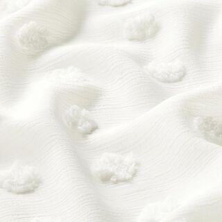 Crêpe chiffon sneeuwballen – wit, 