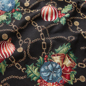 Decostof Gobelin Kerstbal – zwart/groen, 