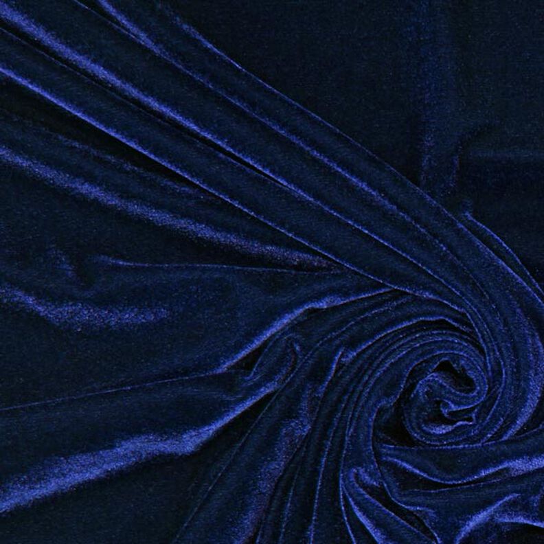 Stretch Fluweel marineblauw,  image number 1