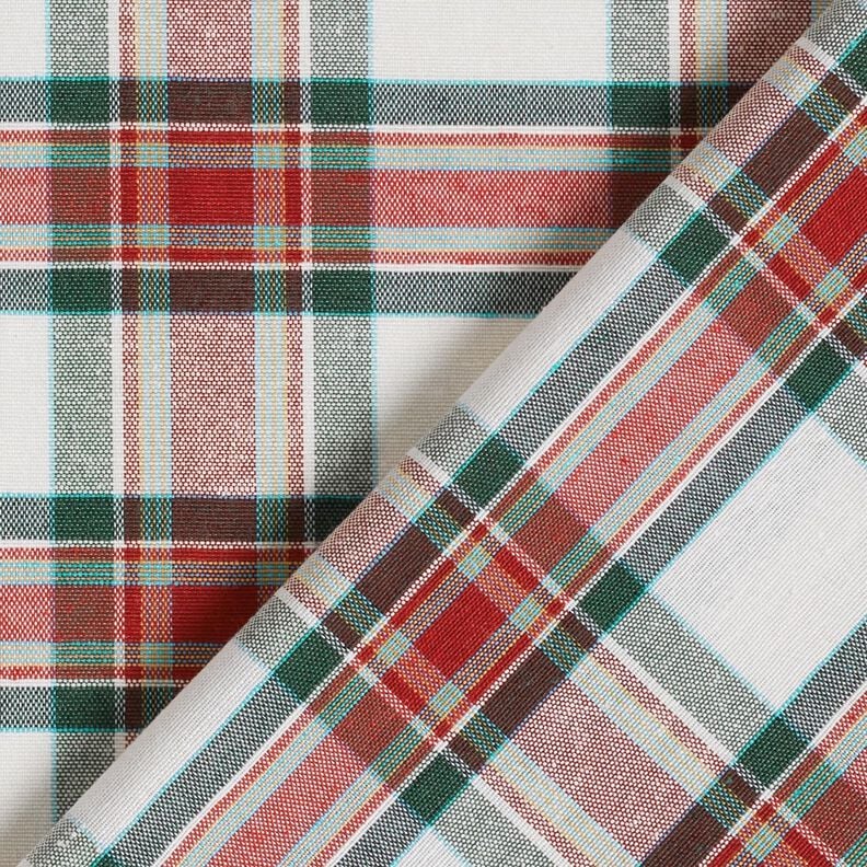 Decostof Jacquard klassieke ruit – ecru/karmijnrood,  image number 4