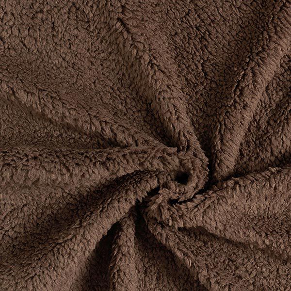 Nepbont Teddy stof – chocolade,  image number 1