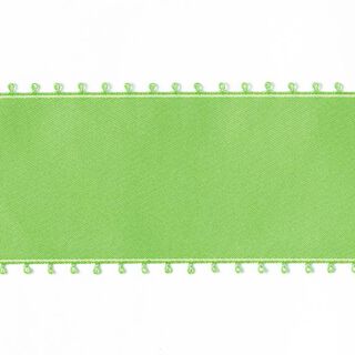 Satijnband picotrand - appelgroen, 
