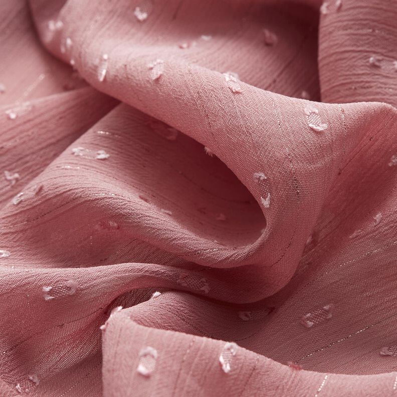 Chiffon dobby metallic krijtstreep – donker oudroze/zilver metallic,  image number 2