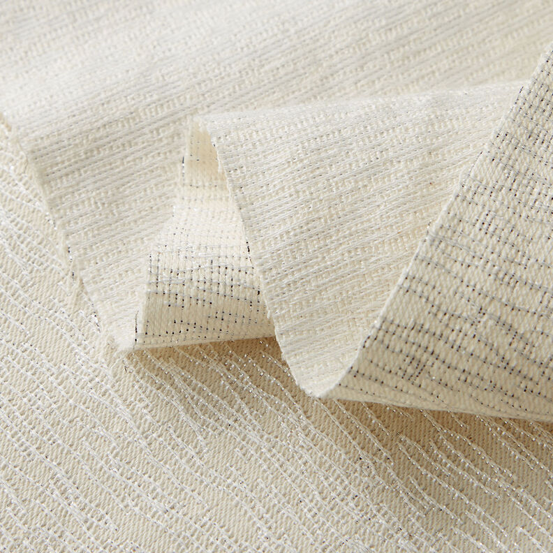Kledingsjacquard glinsterende kronkelende lijnen – wit/zilver,  image number 3